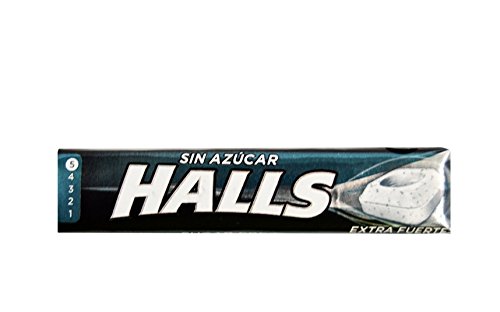 Halls - Caramelos Extra Fuerte, sin Azúcar - 20 unidades