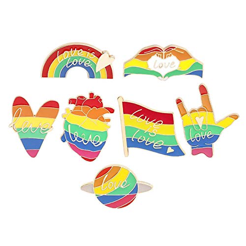 Hellery 7 unids/Set Pins para Mochilas Rainbow Pin para Hombres Mujeres niños y niñas Lindo Pin para Chaquetas Bookbags