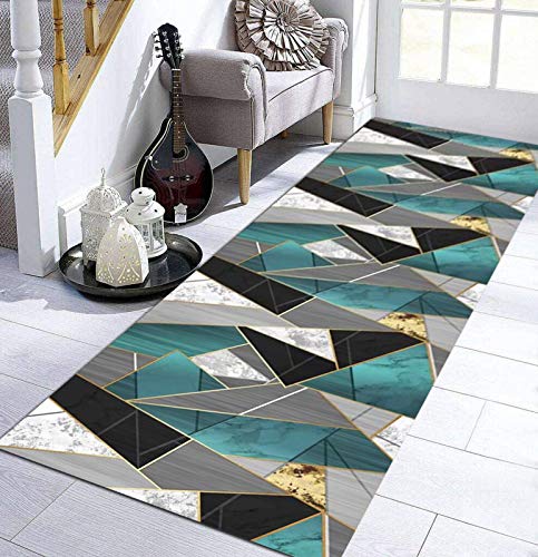 Home mall Alfombra geométrica para pasillo, alfombra antideslizante moderna, alfombra para sala de estar/cocina/pasillo, ancho 60cm/80cm/100cm/120cm(Size:80x400cm)