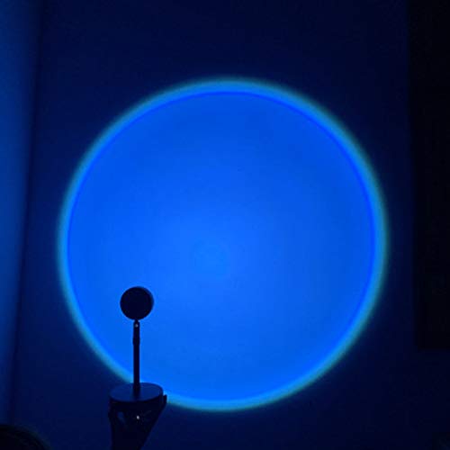 Horseshoe Luces LED para Proyector De Puesta De Sol Luz De Noche, Lámpara De Proyección De Arco Iris con Rotación De 90 ° para Decoración De Sala De Estar Y Dormitorio,Azul