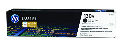 HP 130A CF350A, Negro, Cartucho Tóner Original, de 1.300 páginas, para impresoras HP LaserJet Pro MFP M176n y MFP M177fw HP 130A CF350A, Negro, Cartucho Tóner Original, de 1.300 páginas, para impresoras HP LaserJet Pro MFP M176n y MFP M177fw