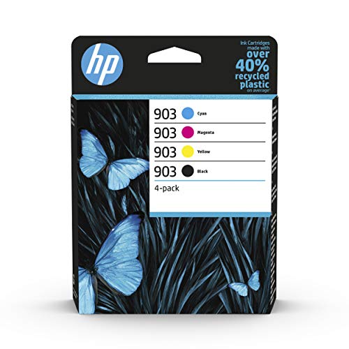 HP 903 6ZC73AE, Negro, Cian, Magenta y Amarillo, Cartuchos de Tinta Originales, Pack de 4, para impresoras HP OfficeJet serie 6900 y HP OfficeJet Pro serie 6900 HP 903 6ZC73AE, Negro, Cian, Magenta y Amarillo, Cartuchos de Tinta Originales, Pack de 4, para impresoras HP OfficeJet serie 6900 y HP OfficeJet Pro serie 6900