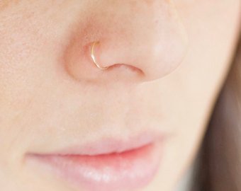 Ideals - Piercing para la nariz de acero quirúrgico (0,6 mm, 10 mm), color plateado