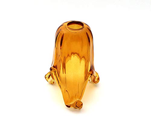 Ilab - Cristal de Murano - Copa de repuesto E14 - Lámparas, apliques, luces, lámparas, naranjas - Dimensiones: diámetro: 13 cm, altura: 16 cm, diámetro del orificio: 2,9 cm