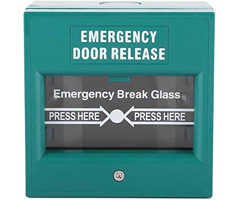 Interruptor de la puerta de salida de emergencia, botón de alarma de incendio, interruptor de acceso a la seguridad del hogar, interruptor de encendido de la puerta de vidrio, verde