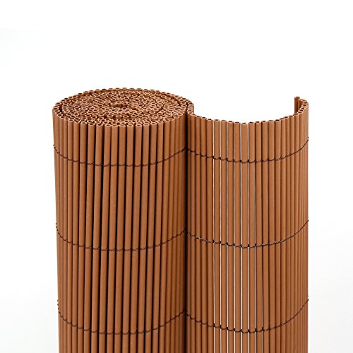 jarolift Estera para jardín y balcón Eco Wicker 100 x 300cm, Color marrón (óptica Sauce)