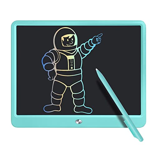 Jefshon Tableta de Escritura LCD 15 Pulgadas, Reutilizable Tablero de Dibujo para Niños, Pizarra Digital Color con Bloqueo de Pantalla, Tablero de Grafiti para niños Juguete Pinturas y Educativo, Azul