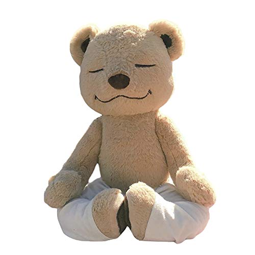 JIESD-Z Oso de yoga flexible, extraíble, con relleno de animal suave de peluche, oso de peluche con bonitos pantalones blancos para niños, adultos, cumpleaños