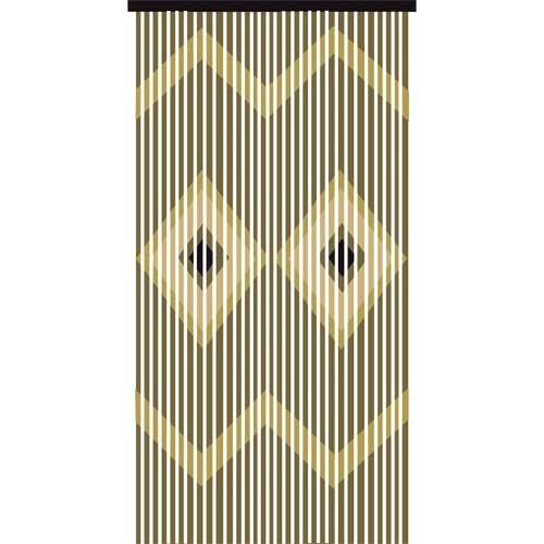 JVL Cortina Colgante de Madera con Cuentas para Puerta con Diamantes, Multicolor, 90 x 180 cm