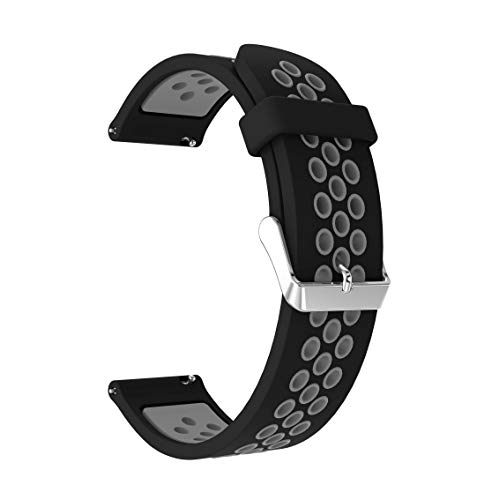 JWWLLT para Huami Amazfit GTS 2 & GTS2 Mini BIP U Pop GTR 42mm Correa Pulsera de Silicona 20 mm Reloj Reloj Reemplazo Reloj de Reloj Transpirable (Band Color : Black Gray)
