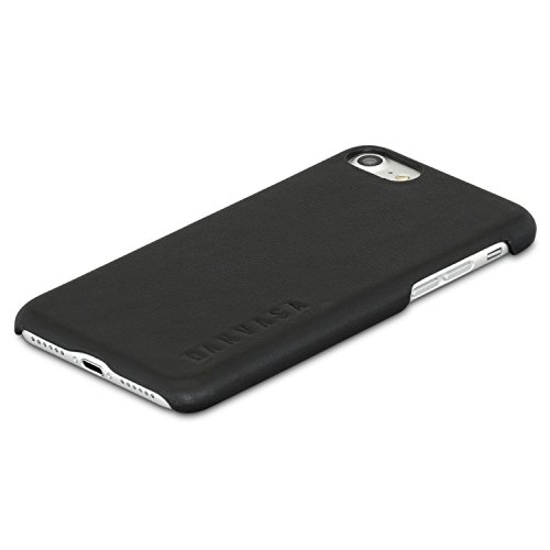 KANVASA Funda iPhone SE 2020 / iPhone 8 / iPhone 7 (4.7.") Negra - Carcasa One- Estilosa Funda Hecha de Auténtica Piel de Cuero - Protección Óptima y Piel de Calidad - Ultrafina