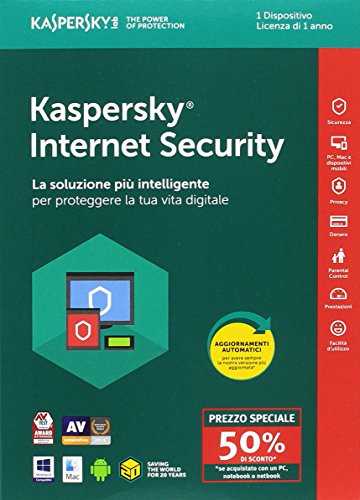 Kaspersky Lab Internet Security 2018 1usuario(s) 1año(s) Full license Italiano - Seguridad y antivirus (1, 1 año(s), Full license)