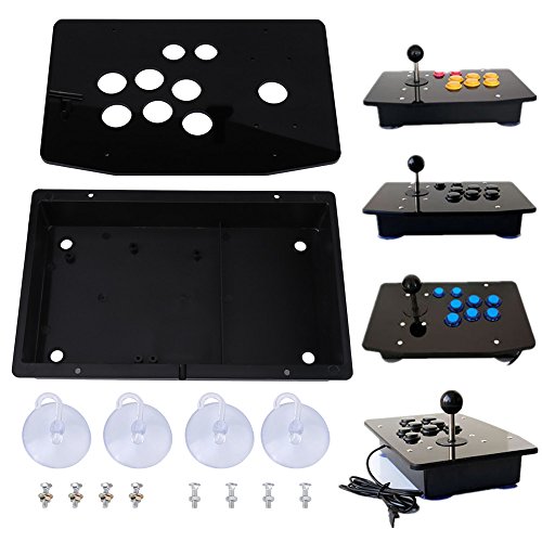 Kit de Juegos Arcade Codificador USB de bajo retardo PC Joystick Controlador DIY Panel de acrílico Negro con 8 Botones para Juegos Arcade
