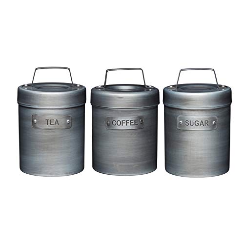 KitchenCraft ECINDTCSSET - Tarro para té/café/azúcar, hierro, 1 litro
