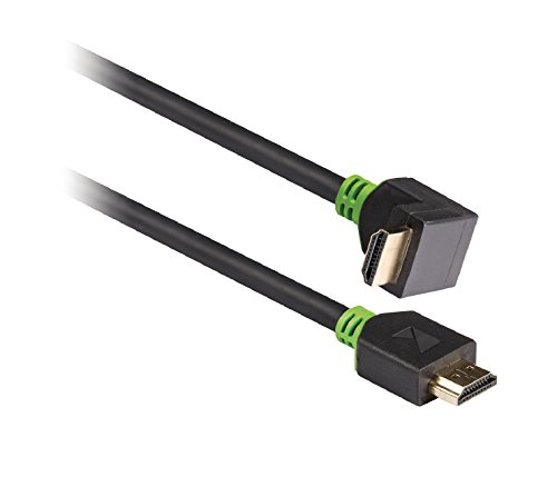 König KNV34200E30 - Cable HDMI de Alta Velocidad con Conector HDMI Ethernet, ángulo de 90°, 3 m, Antracita