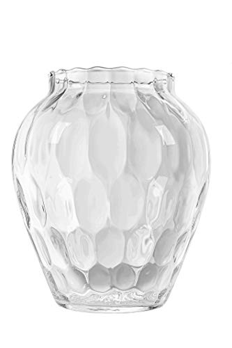 KUBUS Glass Florero de cristal y candelero de 19,5 cm, Jarrón de ramillete de cristal con un bonito diseño, Jarrón robusto para centros de mesa, Boda, Calidad superior, Soplado a boca