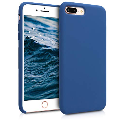 kwmobile Funda Compatible con Apple iPhone 7 Plus / 8 Plus - Carcasa de TPU para móvil - Cover Trasero en Azul Marino