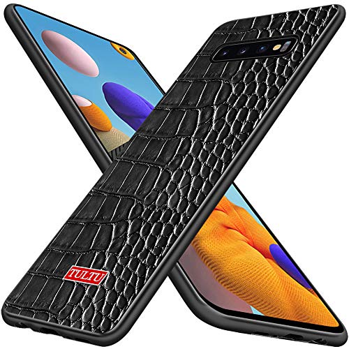 La funda de cuero Gittos es adecuada para la funda del teléfono móvil Samsung Galaxy S10 Plus, [2 protectores de pantalla] [Resistencia al impacto] [Resistencia a los arañazos] Funda Galaxy S10 +