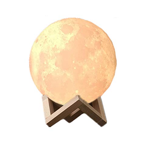 Lámpara de Luna 3D,16 colores Luz Nocturna Luna Lampara Luna Grande 12 cm Conexión Usb con 3 Colores e Intensidad a Elegir Luz de Noche Ambiente Lámparas para Niños Bebé Regalo de Fiesta Decoración