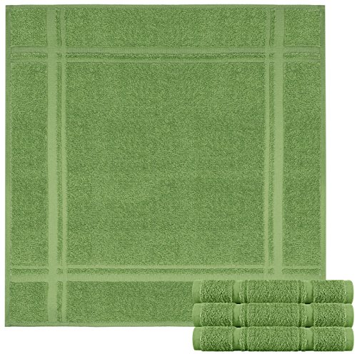 Lashuma Paños de cocina (4 piezas, 50 x 50 cm, 100% algodón), color verde