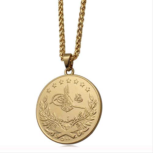 LBBYMX Co.,ltd Collar Clásico Color Dorado Turquía Moneda Colgante Collar otomano Monedas Amuleto Joyería