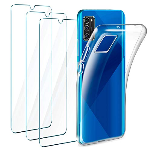 Leathlux Funda Compatible con Samsung Galaxy A41, 3 Pack Protector de Pantalla Compatible con Samsung Galaxy A41, Transparente TPU Silicona Funda y Cristal Vidrio Templado y Carcasa Leathlux Funda Compatible con Samsung Galaxy A41, 3 Pack Protector de Pantalla Compatible con Samsung Galaxy A41, Transparente TPU Silicona Funda y Cristal Vidrio Templado y Carcasa