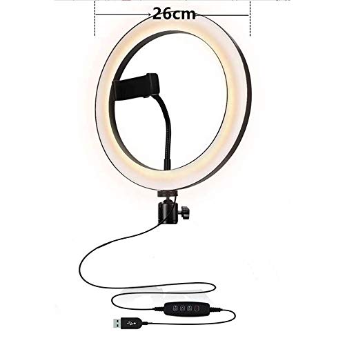 Led Anillo de luz 3500-6500K círculo de luz para Transmisión en Vivo/Maquillaje/Youtube, Selfie Luz del Anillo con 3 Modos de luz, Compatible con iOS/Android,Led Lamp,26cm