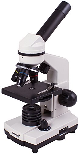 Levenhuk Microscopio Escolar Rainbow 2L Moonstone/Blanco para Niños, con Kit de Experimentos, Iluminación Superior e Inferior por LED para Observar Toda Clase de Muestras