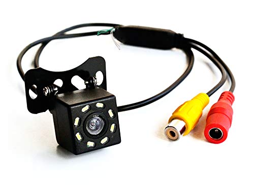 LEXXSON Cámara frontal de coche/cámara de marcha atrás HD CCD 8 LED visión nocturna cámara de respaldo 170° Mini cámara de visión trasera de coche DC12V (frontal o trasero)
