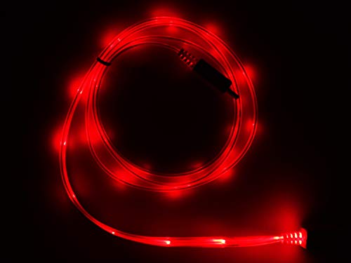 LifeShift Cable de carga USB de datos, 1 m, iluminación roja, sin efecto fluido, sin sacudidas, iluminación permanente, tecnología LED, de Alemania, compatible con iPhone, iPad, iPod, iWatch (rojo)