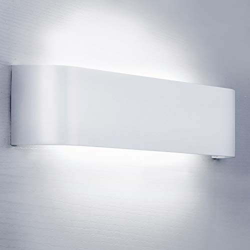 Lightess 12W Apliques de Pared Interior LED Lámpara de Pared Moderna Blanco Luz de Aluminio IP44 Perfecto para Salón Dormitorio Sala Pasillo Escalera, 6000K Blanco Frío