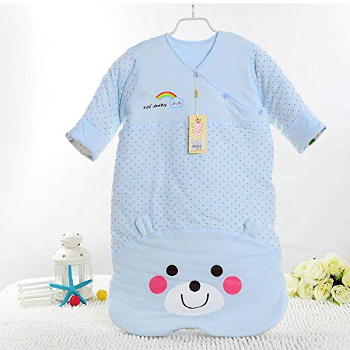 Lindo bebé saco de dormir de algodón bebé otoño e invierno saco de dormir edredón anti-patada 0-12 meses-blue_70 * 35cm sacos de dormir para niños bebé