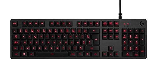 Logitech G413 Teclado Gaming Mecánico, Teclas Retroiluminadas, Teclas Romer-G Táctil, Aleación de Aluminio 5052, Personalizable, Conexión de Paso de USB, Disposición AZERTY Francés, Carbón