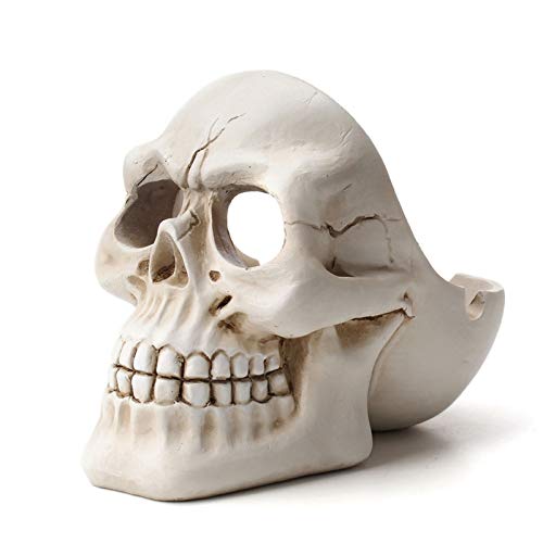 LOMJK Cráneo Cenicero, Cenicero de Almacenamiento de Resina de Escritorio para el hogar Creativo, Utilizado para la decoración del hogar/Oficina, Damas y Hombres (Color : White)