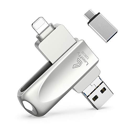 Looffy Memoria USB para iPhone 128GB, 4 en 1 Pendrive 3.0 para Movil Android, Dispositivos Tipo C USB C 128GB, Memoria USB Stick Flash Drive para Smartphone y Computadora
