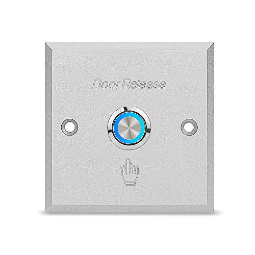 LUCINE Interruptor de liberación de botón pulsador de Puerta de aleación de Aluminio Premium con LED para Sistema de Control de Acceso, botón de Salida de desbloqueo fácil de Instalar