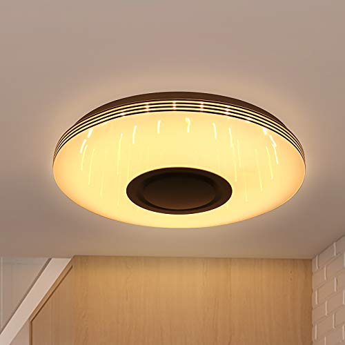 Luz de techo LED inteligente, Tendlife luz de techo circular con altavoz de música, compatible con control de aplicación de altavoz