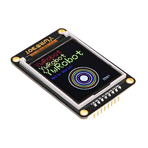 MakerHawk TFT LCD Pantalla de 1.8 pulgadas Pantalla gráfica a color Módulo de pantalla LCD, Módulo de puerto serie SPI 5V, resolución 128x160, 262K colores con memoria de marco para Arduino DIY