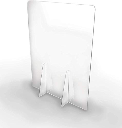 Mampara de Metacrilato mostrador 4mm Protección para oficinas Mostradores Manicura Sobremesa Material Transparente (65x50)