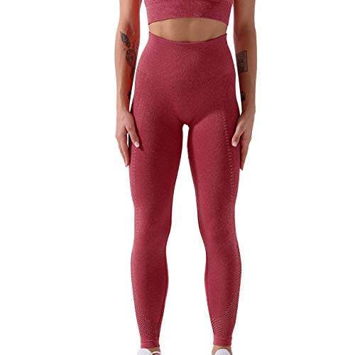 Marijee - Leggings anticelulítico ajustados con forma de mariposa, cintura alta, pantalones de yoga para mujer de estilo casual, running, jegging de cintura alta fitness, yoga rojo M