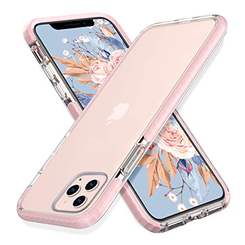 MATEPROX Funda iPhone 11 Pro MAX Funda Transparente Anti-rasguños Anti-resbaladiza Anti-Amarillo Parachoque Funda para iPhone 11 Pro MAX 6.5 Pulgada-Rosa