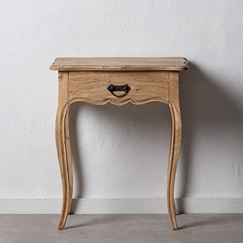 Mesita de Noche capitoné Natural de Madera de Mindi de 58x43x70 cm - LOLAhome Mesita de Noche capitoné Natural de Madera de Mindi de 58x43x70 cm - LOLAhome