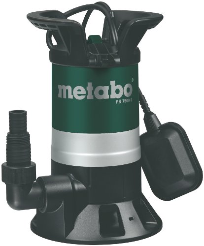 Metabo 4003665502274 80250750000-Bomba sumergible para agua sucia PS 7500 S 450W altura máx. bombeo 5 m, 230 V, Negro, (Ø x H) 200 mm x 310 mm