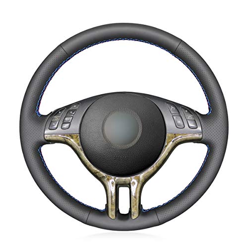 MEWANT Cubierta Del Volante Personalizada Hecha De Cuero Auténtico por 3 Series E46 E46/5 X5 E53 MEWANT Cubierta Del Volante Personalizada Hecha De Cuero Auténtico por 3 Series E46 E46/5 X5 E53