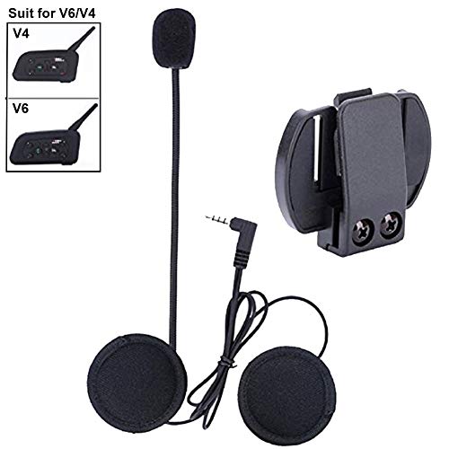 Micrófono Auriculares y Accesorio del Clip para V6/V4 Moto Casco Bluetooth intercomunicador Interphone Auriculares