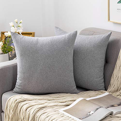 MIULEE 2 Piezas Fundas de Cojines Almohada Caso de la Cubierta del Amortiguador Decorativo Compuesto de Lino de Imitación con Poliéster Duradero Decoración para Sofá Cama 60x60cm Gris MIULEE 2 Piezas Fundas de Cojines Almohada Caso de la Cubierta del Amortiguador Decorativo Compuesto de Lino de Imitación con Poliéster Duradero Decoración para Sofá Cama 60x60cm Gris
