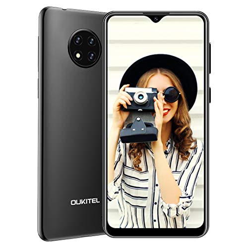 Moviles Baratos Libres 4g, OUKITEL C19 Android 10.0 Teléfono con 6.49" Water-Drop Pantalla, Triple SIM, 2GB + 16GB (SD 256GB), Batería 4000mAh Smartphone Libre, Cámara Trasera Triple 13MP, Face ID