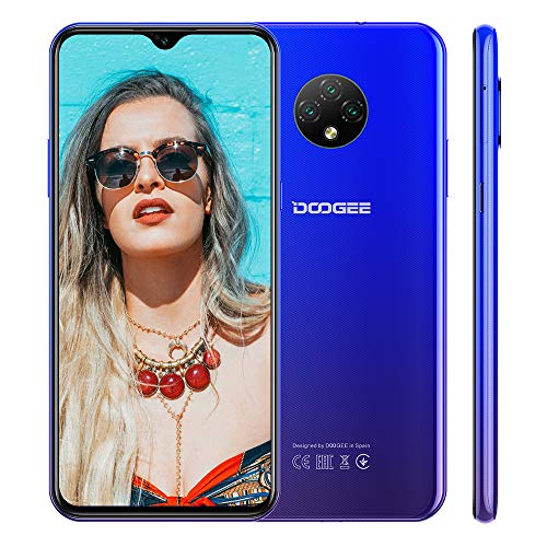 Moviles Libres DOOGEE X95(2020) Android 10 Smartphone Libre, Pantalla 6,52 Pulgadas, 4350mAh Batería, Triple Cámara 13MP+5MP, 16GB +2GB, Doble SIM 4G, Face ID, Azul