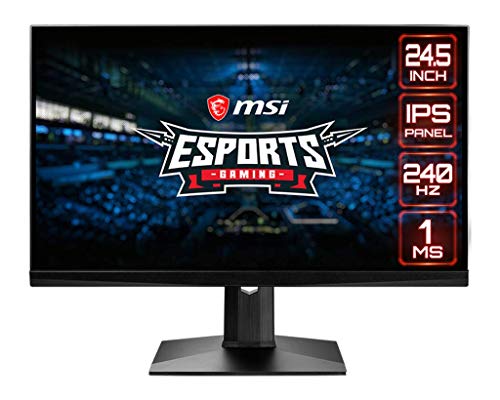 MSI Optix MAG251RX Monitor Gaming Esport 24.5", Pantalla 16:9 FHD (1920x1080), Frecuencia 240 Hz, Tiempo de Respuesta 1 ms, Panel IPS, AMD FreeSync, Nvidia G-Sync, HDR 400