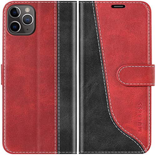 Mulbess Funda para iPhone 11 Pro MAX, Funda con Tapa iPhone 11 Pro MAX, Funda iPhone 11 Pro MAX Libro, Funda Cartera para iPhone 11 Pro MAX Carcasa, Vino Rojo